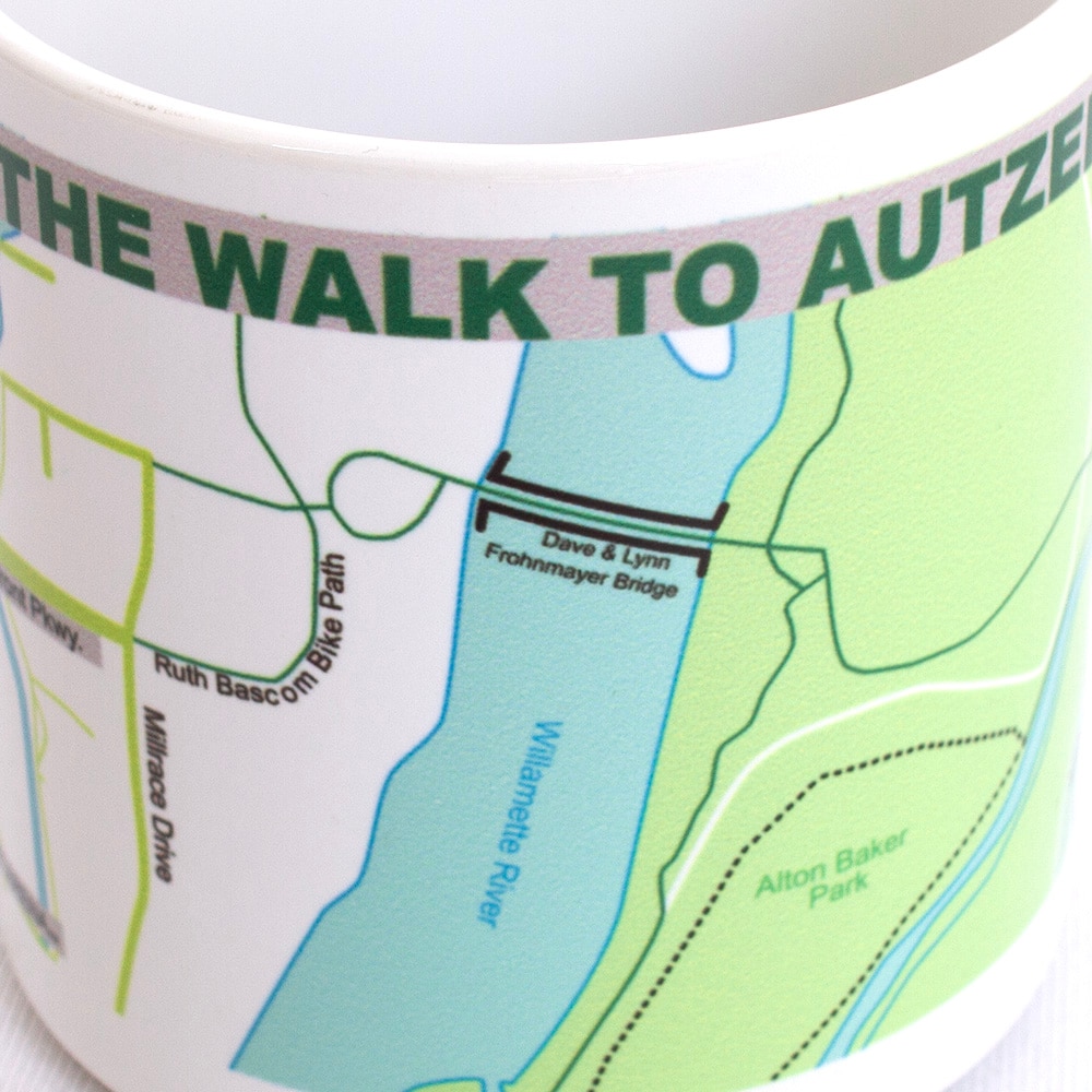 Autzen Stadium, RFSJ, Inc., White, Traditional Mugs, Ceramic, Home & Auto, Glossy, Map, Pilgrimage to Autzen, 20 ounce, 957295